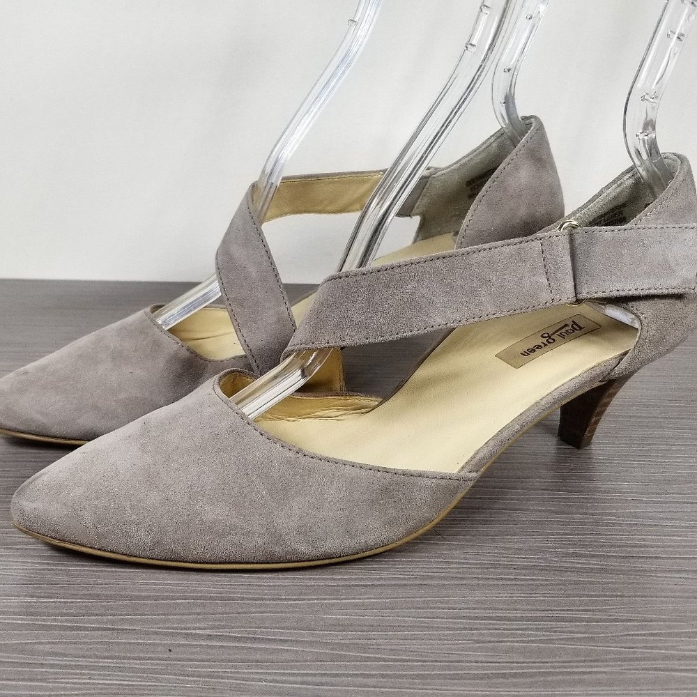 Paul Green Desire Pointy Toe d'Orsay Pump, Gray Suede, Womens Size 7.5 M